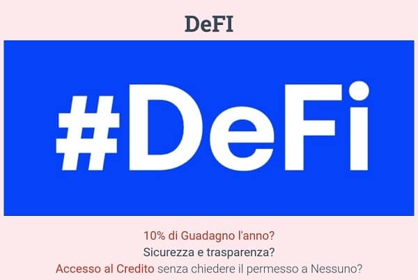 DeFI di Filippo Angeloni  di Liberi dal Lavoro